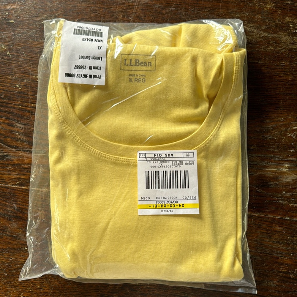 NWT LL Bean 3/4 sleeve scoop neck top